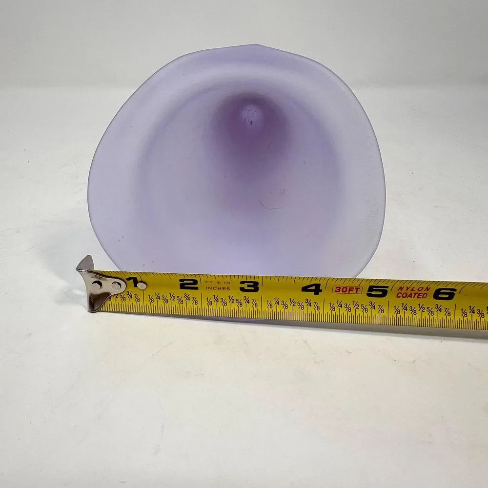 Vintage Frosted Satin Glass Purple Jack in the Pulpit Vase Lavender 7.5